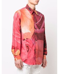 Just Cavalli Rose Print Long Sleeve Shirt
