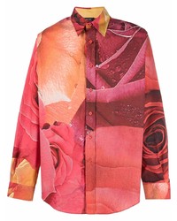 Just Cavalli Rose Print Long Sleeve Shirt