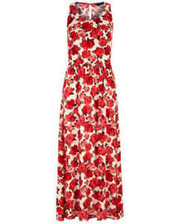 Dorothy Perkins Ivory And Red Rose Print Maxi Dress