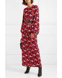 Marni Ryon Floral Print Jersey Maxi Dress