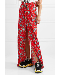 Vetements Floral Print Crepe Maxi Skirt