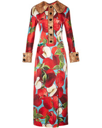 Dolce & Gabbana Apple Appliqu And Print Silk Blend Dress