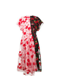 Simone Rocha Floral Print Tulle De Chine Dress