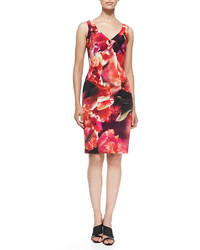 Nicole Miller Sleeveless Seamed Floral Cocktail Dress