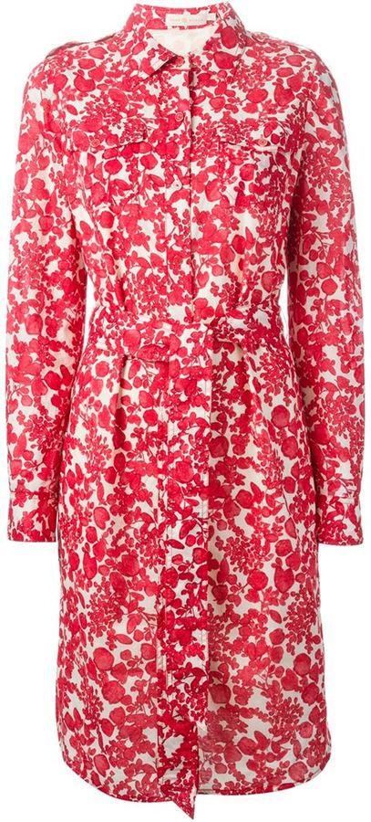 tory burch red floral dress