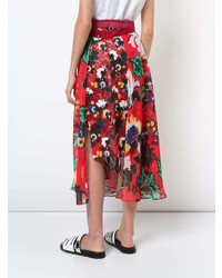 Sacai Floral Print Midi Skirt