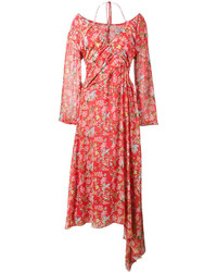 Preen by Thornton Bregazzi Corinne Floral Print Off Shoulder Halterneck Dress