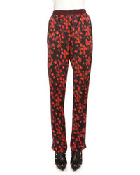 Red Floral Pants
