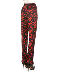 Givenchy Floral Print Pajama Pants Red