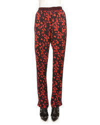 Givenchy Floral Print Pajama Pants Red