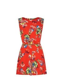 Innocence New Look Red Floral Print Belted Playsuit