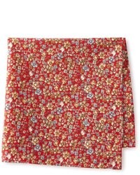 Red Floral Pocket Square