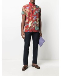 Etro Floral Print Cotton Polo Shirt