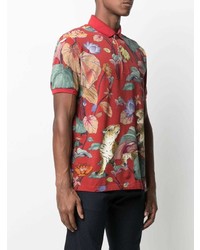 Etro Floral Print Cotton Polo Shirt