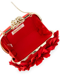 Franchi Missy Floral Evening Clutch Bag Red