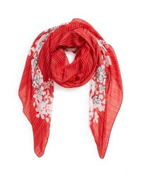 Leith Stripe Floral Scarf Dusty Red One Size One Size