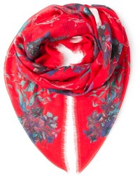 Zadig & Voltaire Floral Print Skull Scarf