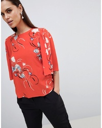 Y.a.s Floral Print Top With Kimono Sleeve