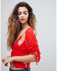Free People Love To Love Floral Print Blouse