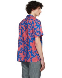 Ps By Paul Smith Blue Red Casual Short Sleeve Shirt