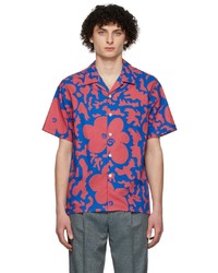 Ps By Paul Smith Blue Red Casual Short Sleeve Shirt