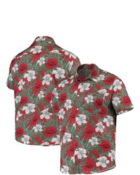 FOCO Cardinal Arkansas Razorbacks Floral Button Up Shirt