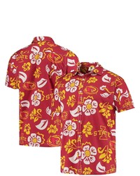 Wes & Willy Cardinal Iowa State Cyclones Floral Button Up Shirt At Nordstrom