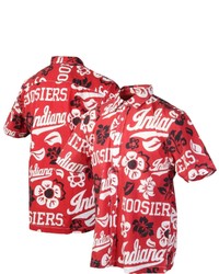 Wes & Willy Crimson Indiana Hoosiers Floral Button Up Shirt At Nordstrom