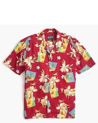 J.Crew Gitman Vintagetm For Short Sleeve Shirt In Red Floral Print