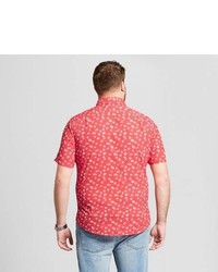Goodfellow Co Big Tall Floral Print Standard Fit Short Sleeve Button Down Shirt