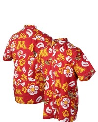 Wes & Willy Maroon Minnesota Golden Gophers Floral Button Up Shirt