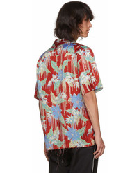 Christian Dada Red Aloha Open Collar Shirt