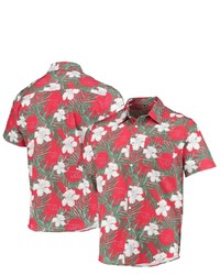 FOCO Scarlet Nebraska Huskers Floral Button Up Shirt