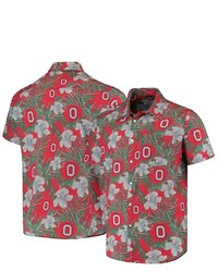 FOCO Scarlet Ohio State Buckeyes Floral Button Up Shirt At Nordstrom