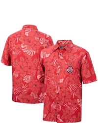 Colosseum Scarlet Ohio State Buckeyes The Dude Camp Button Up Shirt At Nordstrom