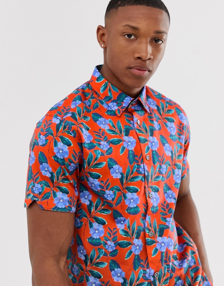 Ted Baker Shirt With Bright Floral Print, $111 | Asos | Lookastic.com