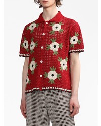 Bode Winchester Rose Crochet Knit Shirt