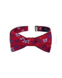 Red Floral Silk Bow-tie