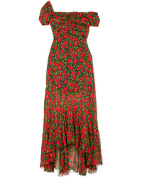 Raquel Diniz Alice Floral Print Silk Chiffon Maxi Dress