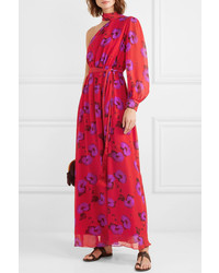 Borgo De Nor Isabeau One Shoulder Floral Print Silk Tte Maxi Dress