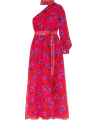 Borgo De Nor Isabeau One Shoulder Floral Print Silk Tte Maxi Dress