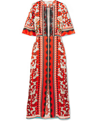 Temperley London Odyssey Med Printed Hammered Silk Midi Dress