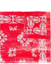 Red Floral Silk Pocket Square