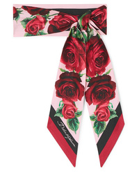 Dolce & Gabbana Floral Print Silk Twill Scarf