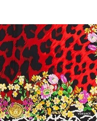 Versace Vda 9917 Red Floral Safari 100% Silk Scarf