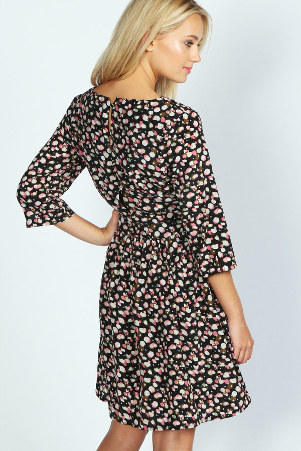 Boohoo Lucia Vintage Floral Print Skater Dress, $35 | BooHoo | Lookastic