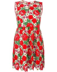 P.A.R.O.S.H. Floral Lace Flared Dress