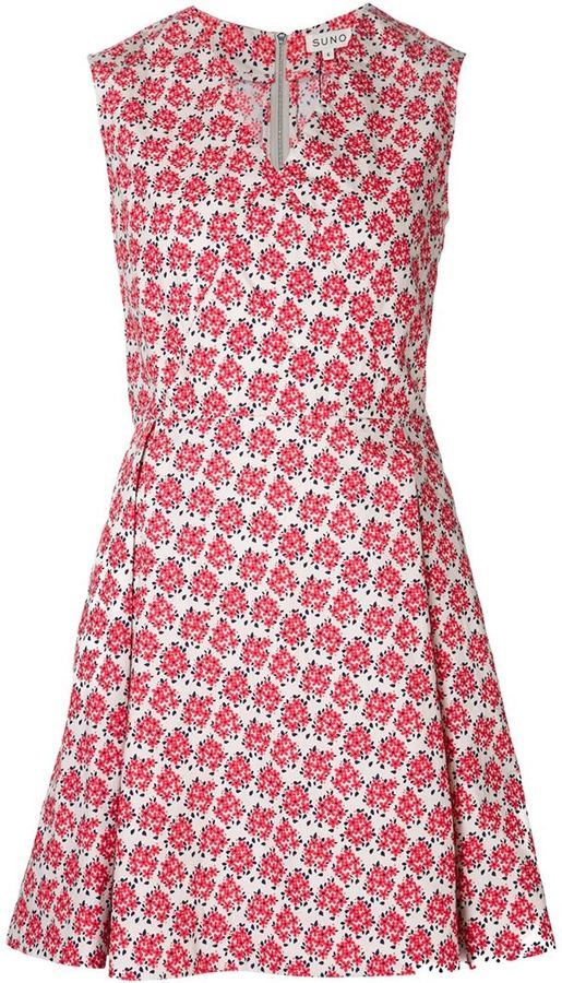 Suno Flared Floral Dress, $405, farfetch.com