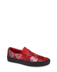 Red Floral Slip-on Sneakers