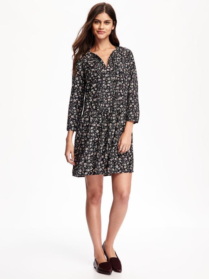 Old navy black floral swing cheap dress